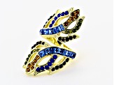 Gold Tone Multi Color Crystal Ring