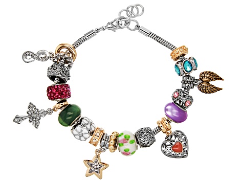 Designer inspired color bling random mixed bracelet charms – Charmsale