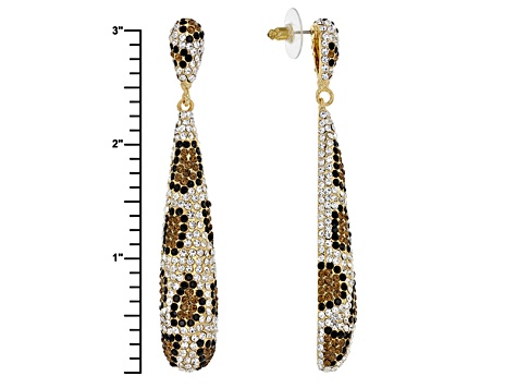 Multicolor Crystal Gold Tone Leopard Print Earrings Opj1028e Jtv Multicolor Crystal Gold Tone Leopard Print Earrings