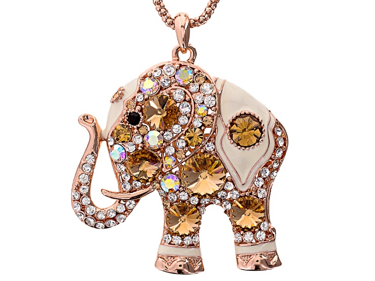 crystal elephant necklace