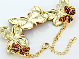 Multicolor Crystal Gold Tone Butterfly Bracelet