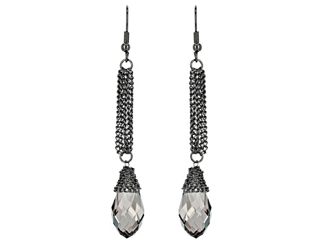 Gray Crystal Gold Tone Dangle Earrings - OPJ1238B | JTV.com