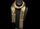 Gold Tone Mesh Shawl Necklace