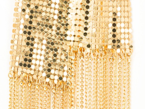 Gold Tone Mesh Shawl Necklace