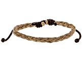 Silver Tone, Leather, Wood, And Twine Mens Feather Bracelet Set