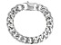 Silver Tone Mens Curb Link Chain Bracelet