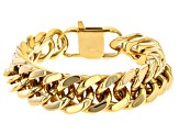 Gold Tone Curb Link Chain Bracelet
