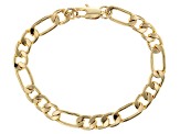 Gold Tone Curb And Oval Link Mens Chain Bracelet