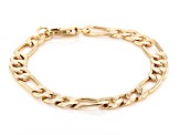 Gold Tone Curb And Oval Link Mens Chain Bracelet