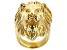 Gold Tone Mens Lion Ring