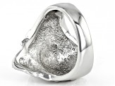 Silver Tone Mens Lion Ring