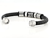 Silver Tone And Leather Mens Mason's Bracelet