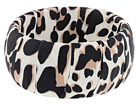 Leopard Print Fabric Bangle Bracelet