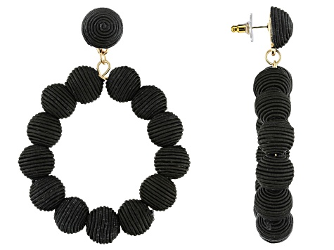 black fabric earrings