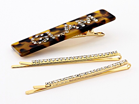 Gold Tone Hair Clip And Bobby Pin Set Of Three