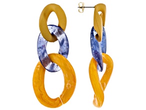 Multi- Color Chain Link Drop Earrings
