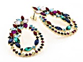 Mutli Color Crystal Gold Tone Earrings
