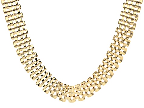 Gold Tone Panther Chain Necklace