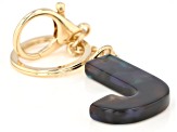 Blue Resin J Initial Gold Tone Key Chain