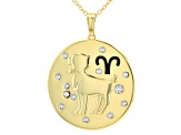 White Crystal Gold Tone "Aries" Necklace