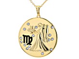 White Crystal Gold Tone "Virgo" Necklace