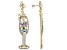 Multi Color Crystal Gold Tone Champagne Glass Earrings