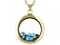 Blue Crystal March Birthstone Gold Tone Necklace