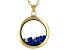 Dark Blue Crystal September Birthstone Gold Tone Necklace