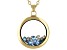 Light Blue Crystal December Birthstone Gold Tone Necklace
