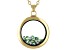 Olive Green Crystal August Birthstone Gold Tone Necklace