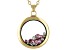 Pink Crystal October Birthstone Gold Tone Necklace