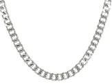 Silver Tone Mens Curb Link Chain Necklace