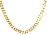 Gold Tone Mens Curb Link Chain Necklace