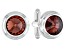 Silver Tone Red Color Crystal Cufflinks