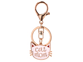 Rose Tone  "Cat Mom" Key Chain