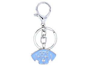 Off Park ® Collection, Silver Tone Blue Enamel "Dog Mom" Key Chain