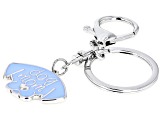 Off Park ® Collection, Silver Tone Blue Enamel "Dog Mom" Key Chain