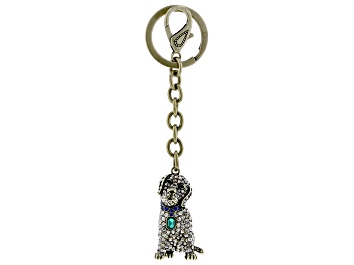 Picture of Multi Color Crystal Antiqued Gold Tone Labrador Retriever Key Chain