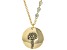 Gold Tone Clear Crystal Accent, Carnation Pendant W/ Chain