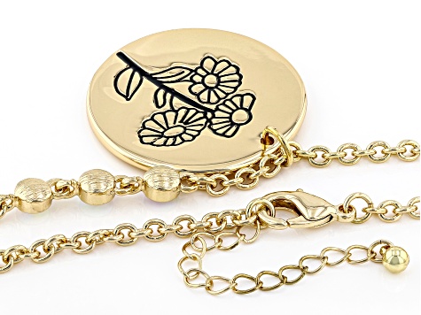 Gold Tone Clear Crystal Accent, Daisy Pendant W/ Chain