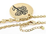Gold Tone Clear Crystal Accent, Daisy Pendant W/ Chain