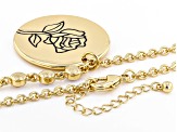 Gold Tone Clear Crystal Accent, Rose Pendant W/ Chain