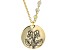 Gold Tone Clear Crystal Accent, Violet Pendant W/ Chain