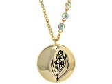 Gold Tone Clear Crystal Accent, Lily of the Valley Pendant W/ Chain