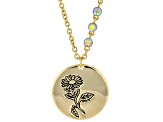 Gold Tone Clear Crystal Accent, Aster Necklace