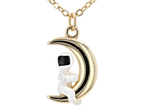 Gold Tone Astronaut Necklace