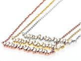 Champagne Color Crystal Silver, Gold, & Rose Tone Set of 3 Necklace