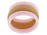 Pink and Brown Silicone Women's Set of 3 Rings