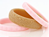 Pink and Brown Silicone Women's Set of 3 Rings