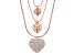 Off Park ® Collection,  White Crystal Rose tone Heart Necklace